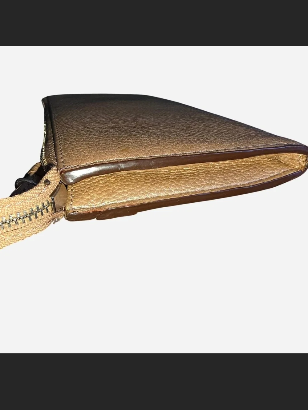 Coach Penelope 45647 Pebbled Leather Zippy /Turnlock Wallet-Metallic Dune